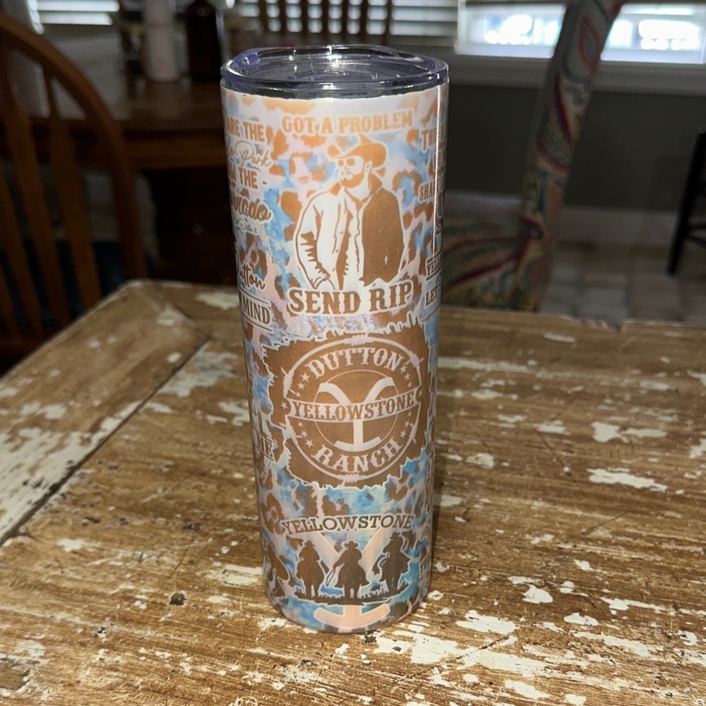 Yellowstone Ranch Western Stainless Steel Tumbler 20 oz with Lid